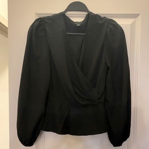 Ann Taylor V-Neck Button-Detail Blouse